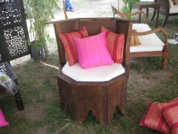 Octagonal carved chair