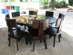 Round Dining Table with curve back dining chairs