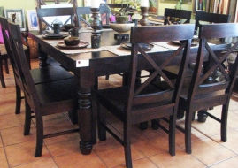 Traditional Square Dining Table with cross back chairs