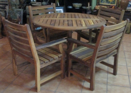 outdoor-teak-round-four-seat-dining-table-and-chairs